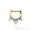 MULTI GEM CZ HEART SEPTUM HINGED CLICKER